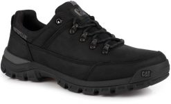 Męskie półbuty czarne skórzane CATERPILLAR CAT THRESHOLD HIKER LOW. Czarne eleganckie półbuty CATerpillar, bez wzorów, z materiału, bez obcasa, bez zapięcia. Za 365.00 zł.