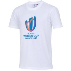 Koszulka Sportfolio Logo RWC 2023. Białe t-shirty sportowe RUGBY WORLD CUP 2023, bez wzorów, bez ramiączek. Za 117.00 zł.