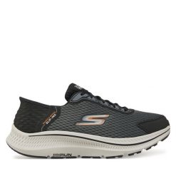 Buty na siłownię Skechers. Szare buty do biegania Skechers, bez wzorów, bez zapięcia, na fitness i siłownię. Za 249.99 zł.