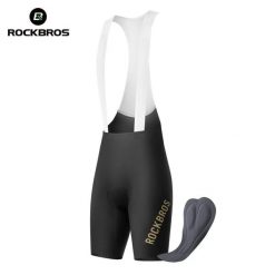 Spodenki kolarskie z szelkami i włoską wkładką ROCKBROS. Czarne spodenki rowerowe ROCKBROS, l, bez wzorów, ze skóry, na fitness i siłownię. Za 276.48 zł.