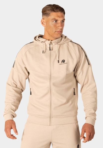 Harvey Z kapturem Kurtka dresowa - Beżowy. Brązowe kurtki GORILLA WEAR, xl, bez wzorów, z bawełny, z kapturem. Za 285.00 zł.