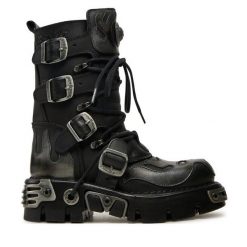Glany NEW ROCK. Czarne trapery NEW ROCK, bez zapięcia. Za 1,629.00 zł.