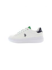 U.S. Polo Assn. Sneakersy w kolorze biało-zielonym rozmiar: 43. Białe buty sportowe casual U.S. Polo Assn., bez wzorów, z okrągłym noskiem, bez zapięcia. Za 241.56 zł.