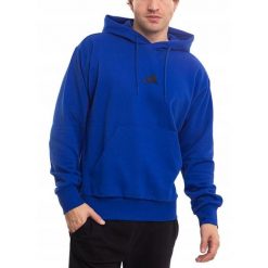 Bluza Męska Z Kapturem adidas Sportowa Dresowa Treningowa Hoodie roz. L. Niebieskie bluzy z kapturem Adidas, l, bez wzorów, z bawełny, z kapturem. Za 174.00 zł.