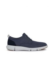 Geox Skórzane sneakersy "Adacter" w kolorze niebieskim rozmiar: 42. Niebieskie buty sportowe casual Geox, bez wzorów, z materiału, bez zapięcia. Za 197.63 zł.