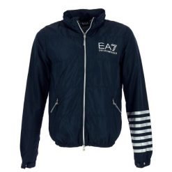 Kurtka EA7 Emporio Armani - Krótka. Niebieskie kurtki EA7, s, bez wzorów, z materiału, bez kaptura. Za 702.75 zł.