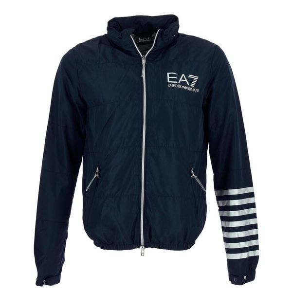 Kurtka EA7 Emporio Armani - Krótka. Niebieskie kurtki EA7, s, bez wzorów, z materiału, bez kaptura. Za 711.25 zł.