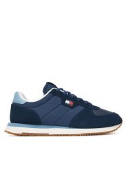 Tommy Jeans Sneakersy Tj Runner Flag Mix EM0EM01774 Granatowy. Niebieskie buty sportowe casual Tommy Jeans, bez wzorów, z jeansu, bez zapięcia. Za 409.99 zł.
