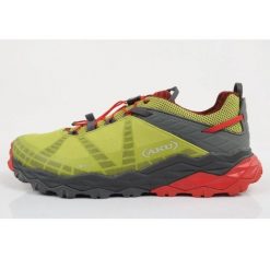 Buty Aku Flyrock Gore-tex 698704 zielone. Zielone buty turystyczne bez wzorów, z gore-texu, bez zapięcia, wspinaczkowe, gore-tex. Za 733.19 zł.