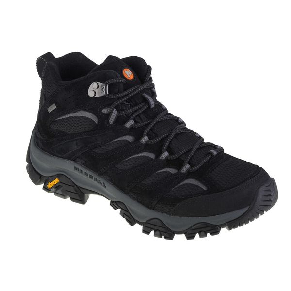 Buty trekkingowe męskie Merrell Moab 3 Mid Gtx Gore-tex. Czarne trekkingi Merrell, bez wzorów, z gore-texu, za kostkę, bez zapięcia. Za 680.85 zł.