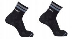 Skarpety sportowe Salomon Sonic Quarter odblaskowe paski. Czarne skarpety Salomon, bez wzorów, z elastanu. Za 59.00 zł.