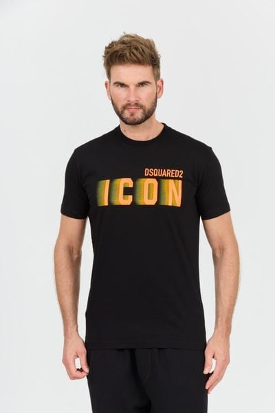 DSQUARED2 Czarny męski t-shirt Icon Blur Cool Fit Tee, Rozmiar XL. Czarne t-shirty Dsquared2, l, bez wzorów, bez kołnierzyka, bez ramiączek. W wyprzedaży za 525.99 zł.