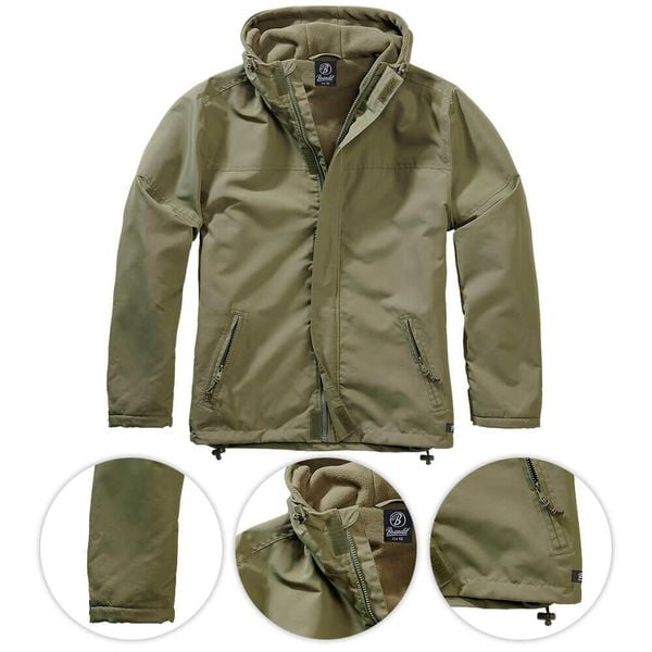 Kurtka turystyczna męska Brandit Frontzip Windbreaker Olive. Zielone kurtki Brandit, l, bez wzorów, bez kaptura. W wyprzedaży za 238.40 zł.