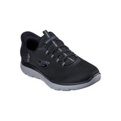 Buty sportowe Sneakersy męskie, Slip-Ins Summits - High Range. Czarne buty sportowe casual Skechers, bez wzorów, z materiału, bez zapięcia. Za 329.99 zł.