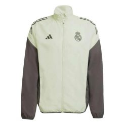 Kurtka dresowa Prematch Real Madrid 2025/26. Zielone kurtki Adidas, m, bez wzorów, z dresówki, bez kaptura. Za 270.50 zł.