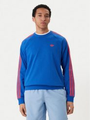 Adidas Bluza 3-Stripes KE2426 Niebieski Regular Fit. Niebieskie bluzy Adidas, m, bez wzorów, z bawełny, bez kaptura. Za 251.99 zł.