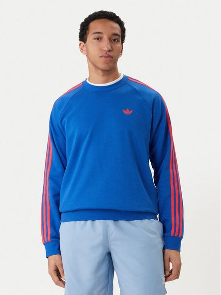 Adidas Bluza 3-Stripes KE2426 Niebieski Regular Fit. Niebieskie bluzy Adidas, m, bez wzorów, z bawełny, bez kaptura. Za 251.99 zł.
