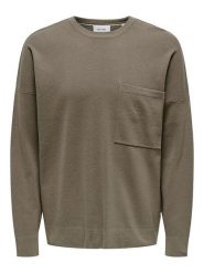ONLY & SONS Sweter "Lamai" w kolorze szarobrązowym rozmiar: M. Brązowe swetry nierozpinane Only & Sons, m, bez wzorów, bez kołnierzyka, bez ramiączek. Za 88.43 zł.