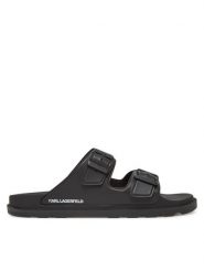 KARL LAGERFELD Klapki Kondo Tred KL70975 Czarny. Czarne klapki KARL LAGERFELD, ze skóry. Za 439.99 zł.