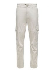 ONLY & SONS Bojówki w kolorze kremowym rozmiar: W29/L32. Brązowe joggery i bojówki Only & Sons, l, bez wzorów, z bawełny. Za 191.95 zł.