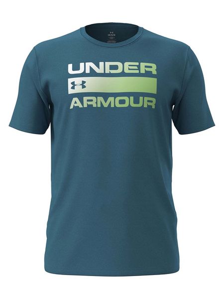Under Armour Koszulka sportowa "Team Issue" w kolorze morskim rozmiar: L. Zielone t-shirty sportowe Under Armour, bez wzorów, z materiału, bez ramiączek, outdoorowe. Za 72.95 zł.
