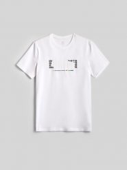 4F T-shirt slim z nadrukiem męski - biały S. Białe t-shirty sportowe 4F, bez wzorów, z bawełny, bez ramiączek. Za 69.99 zł.