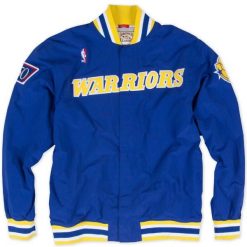 Kurtka Golden State Warriors nba authentic. Niebieskie kurtki Mitchell & Ness, bez wzorów, bez kaptura. Za 876.00 zł.