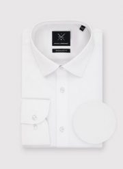 PAKO LORENTE - Biała koszula męska z długim rękawem. Białe koszule Pako Lorente, m, bez wzorów, z bawełny, bez kołnierzyka, bez ramiączek. Za 359.99 zł.