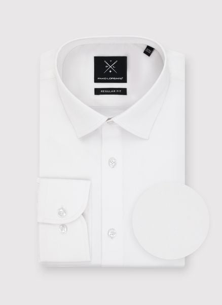 PAKO LORENTE - Biała koszula męska z długim rękawem. Białe koszule Pako Lorente, m, bez wzorów, z bawełny, bez kołnierzyka, bez ramiączek. Za 359.99 zł.