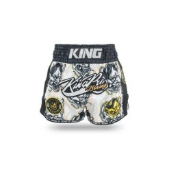 Szorty do boksu tajskiego King Pro Boxing Demon 2. Białe szorty KING PRO BOXING, bez wzorów, sportowe. Za 327.50 zł.