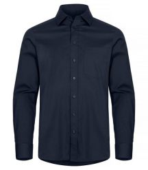 Clique Stretch Shirt L/S - koszula stretch z długim rękawem – Dark Navy. Niebieskie koszule CLIQUE, l, bez wzorów, z bawełny, bez kołnierzyka, bez ramiączek. Za 188.92 zł.