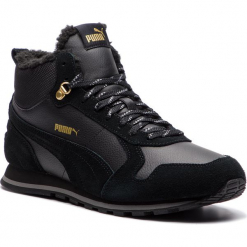 Sneakersy PUMA - St Runner Mid Fur 365102 01 Puma Black/Quiet Shade. Czarne buty sportowe casual marki Puma, z materiału. W wyprzedaży za 239.00 zł.