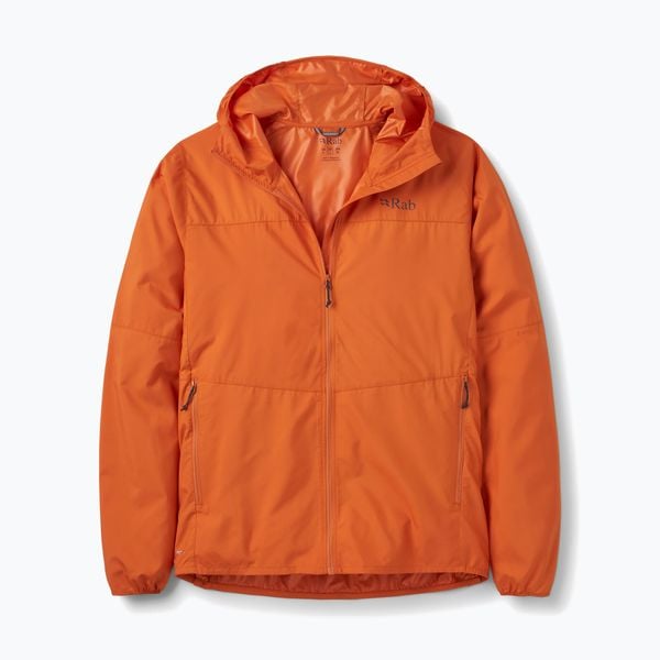 Kurtka przeciwiatrowa męska Rab Windgather Hoody. Brązowe kurtki RAB, m, bez wzorów, z materiału, bez kaptura. Za 369.99 zł.