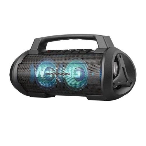Głośnik bezprzewodowy Bluetooth W-KING D10 70W czarny. Czarne głośniki przenośne W-KING. Za 493.99 zł.