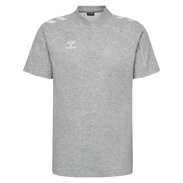 Polo Hummel Move 2.0. Szare koszulki polo Hummel, bez wzorów, bez kołnierzyka, bez ramiączek, do piłki nożnej. Za 223.00 zł.