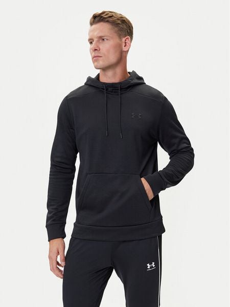 Under Armour Bluza UA Armour Fleece Hoodie 1373353 Czarny Regular Fit. Czarne bluzy Under Armour, m, bez wzorów, z syntetyku, bez kaptura. Za 239.99 zł.