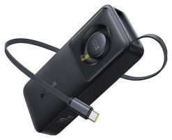 Baseus Free2Pull 10000mAh 30W z portem USB-C i rozwijanym kablem USB-C czarny. Czarne powerbanki . Za 149.90 zł.