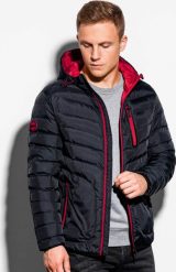 Ombre Kurtka męska jesienna C356 - czarna L. Czarne kurtki Ombre, na jesień, l, bez wzorów, bez kaptura. Za 149.99 zł.