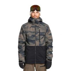 Kurtka snowboardowa męska Quiksilver Mission Printed Block. Brązowe kurtki narciarskie i snowboardowe Quiksilver, l, bez wzorów, snowboardowy. Za 719.99 zł.