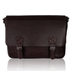 Torba męska Tizano TMS14 czekoladowa skórzana. Brązowe torby na laptopa TIZANO. Za 334.00 zł.