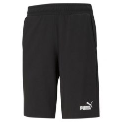 Męskie szorty z dżerseju Essentials PUMA Black. Czarne szorty Puma, m, bez wzorów, z dżerseju, sportowe. Za 183.50 zł.