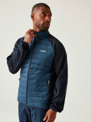 Regatta Kurtka hybrydowa "Clumber IV" w kolorze granatowo-niebieskim rozmiar: L. Niebieskie kurtki Regatta, l, bez wzorów, z puchu, bez kaptura. Za 150.02 zł.