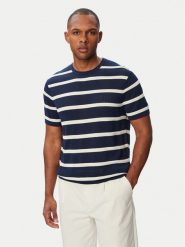 Tommy Hilfiger Sweter Breton MW0MW43942 Granatowy Regular Fit. Niebieskie swetry rozpinane Tommy Hilfiger, m, bez wzorów, z bawełny, bez kołnierzyka, bez ramiączek. Za 569.99 zł.