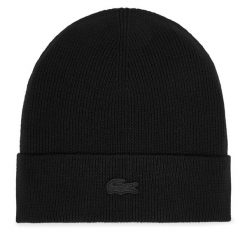 Czapka Lacoste. Czarne czapki zimowe LACOSTE, bez wzorów. Za 289.99 zł.