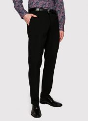 PAKO LORENTE – Męskie gładkie czarne spodnie P23SF-WX-003-C-S. Czarne spodnie materiałowe Pako Lorente, na co dzień, l, bez wzorów, z elastanu, casualowe. Za 179.99 zł.