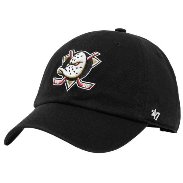 Czapka z daszkiem męska 47 NHL Anaheim Ducks Cap. Czarne czapki z daszkiem 47 Brand, bez wzorów, z bawełny. Za 109.99 zł.