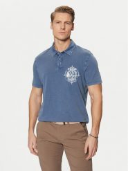 Guess Polo M5RP10 KCMY0 Granatowy Regular Fit. Niebieskie koszulki polo Guess, l, z aplikacjami, z bawełny, bez kołnierzyka, bez ramiączek. Za 169.99 zł.