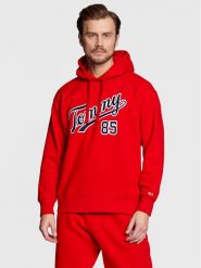 Tommy Jeans Bluza College DM0DM15711 Czerwony Relaxed Fit. Czerwone bluzy Tommy Jeans, m, bez wzorów, z bawełny, bez kaptura. Za 549.99 zł.