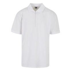 Oversized zip polo Urban Classics. Białe koszulki polo Urban Classics, m, bez wzorów, bez kołnierzyka, bez ramiączek. Za 215.50 zł.