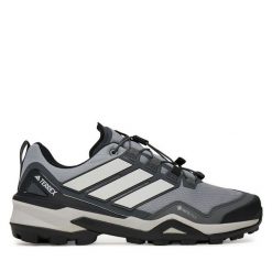 Trekkingi adidas. Szare buty trekkingowe Adidas, bez wzorów, z gore-texu, bez zapięcia. Za 599.99 zł.